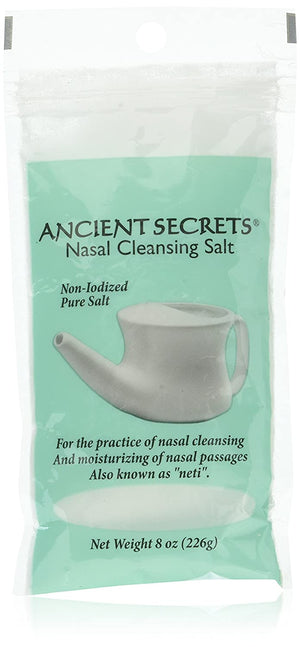 Ancient Secrets Nasal Cleansing Pot Salt Non Iodized Pure Salt, 8 Oz