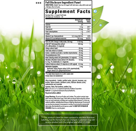 Irwin Naturals Mental Clarity Information Retention - 60 Liquid Soft-Gels - Helps Increase Attention to Detail &amp; Retain and Recall Information Faster - 30 Total Servings