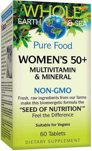 Natural Factors Whole Earth & Sea Women's 50 plus Multivitamin & Mineral, 60 Tablets