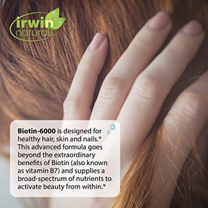 Irwin Naturals Biotin-6000™ wtih Bamboo Extract, 60 Liquid Softgels