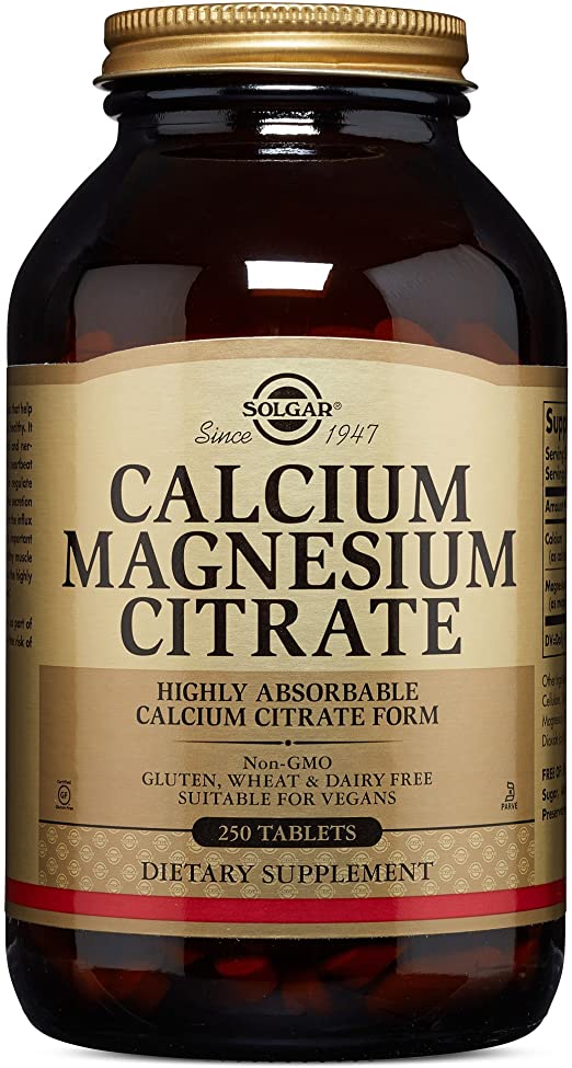 Solgar Calcium Magnesium Citrate, 250 Tablets - Supports Healthy Bones &amp; Teeth - Musculoskeletal &amp; Nervous System Support - Highly Absorbable - Non-GMO and Vegan - 50 Servings