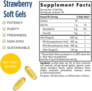 Nordic Naturals DHA Strawberry, 830 mg, 180 Softgels