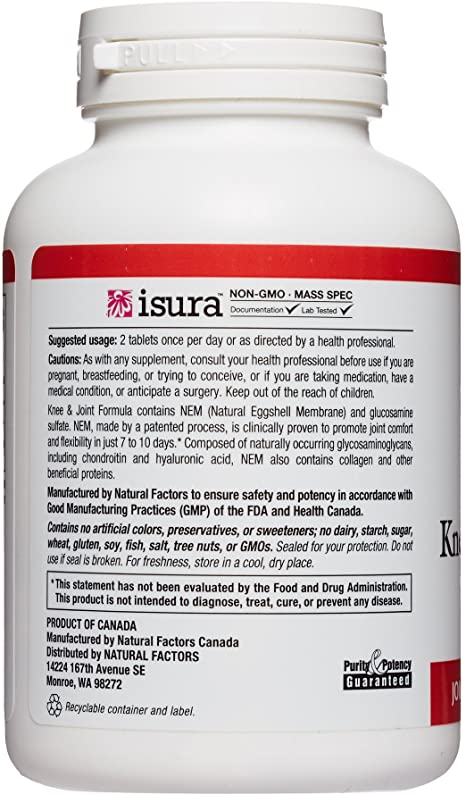 Natural Factors NEM® Knee & Joint Formula with Glucosamine, 60 Tablets