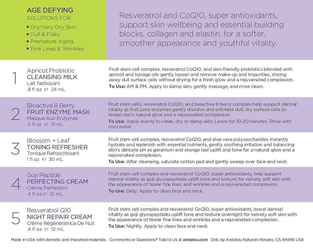 Andalou Naturals Age Defying Get Started 5 Piece Gft Set, 1 Kit