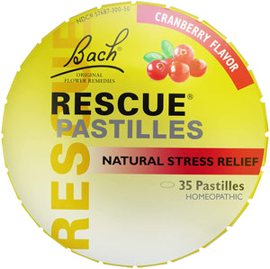 Bach Homeopathic Stress Relief, Natural Cranberry Flavor 35 Pastilles