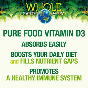 Natural Factors Whole Earth & Sea® Vegan Bioenhanced Vitamin D3, 5000 IU, 60 Vegetarian Capsules