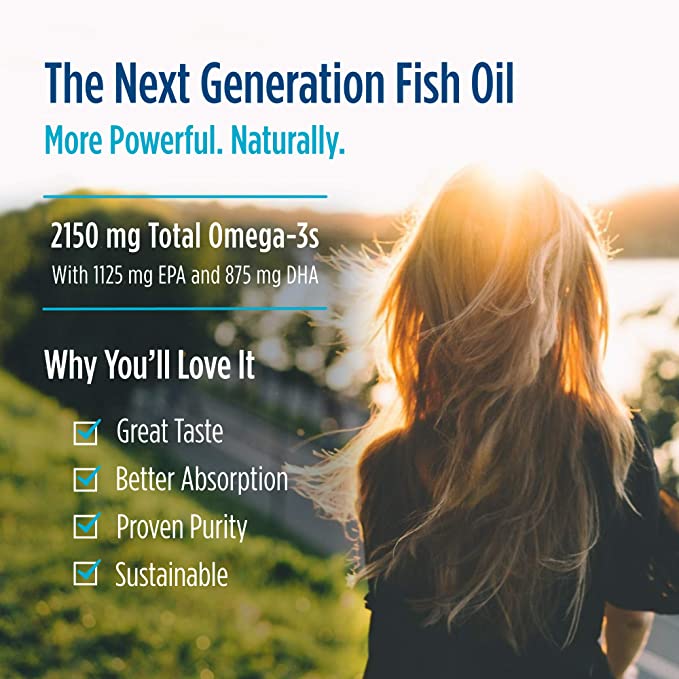 Nordic Naturals Ultimate Omega 2X, Lemon Flavor - 120 Soft Gels - 2150 mg Omega-3 - High-Potency Fish Oil with EPA &amp; DHA - Promotes Brain &amp; Heart Health - Non-GMO - 60 Servings