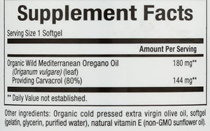Natural Factors Oil of Oregano, 180 mg, 60 Softgels
