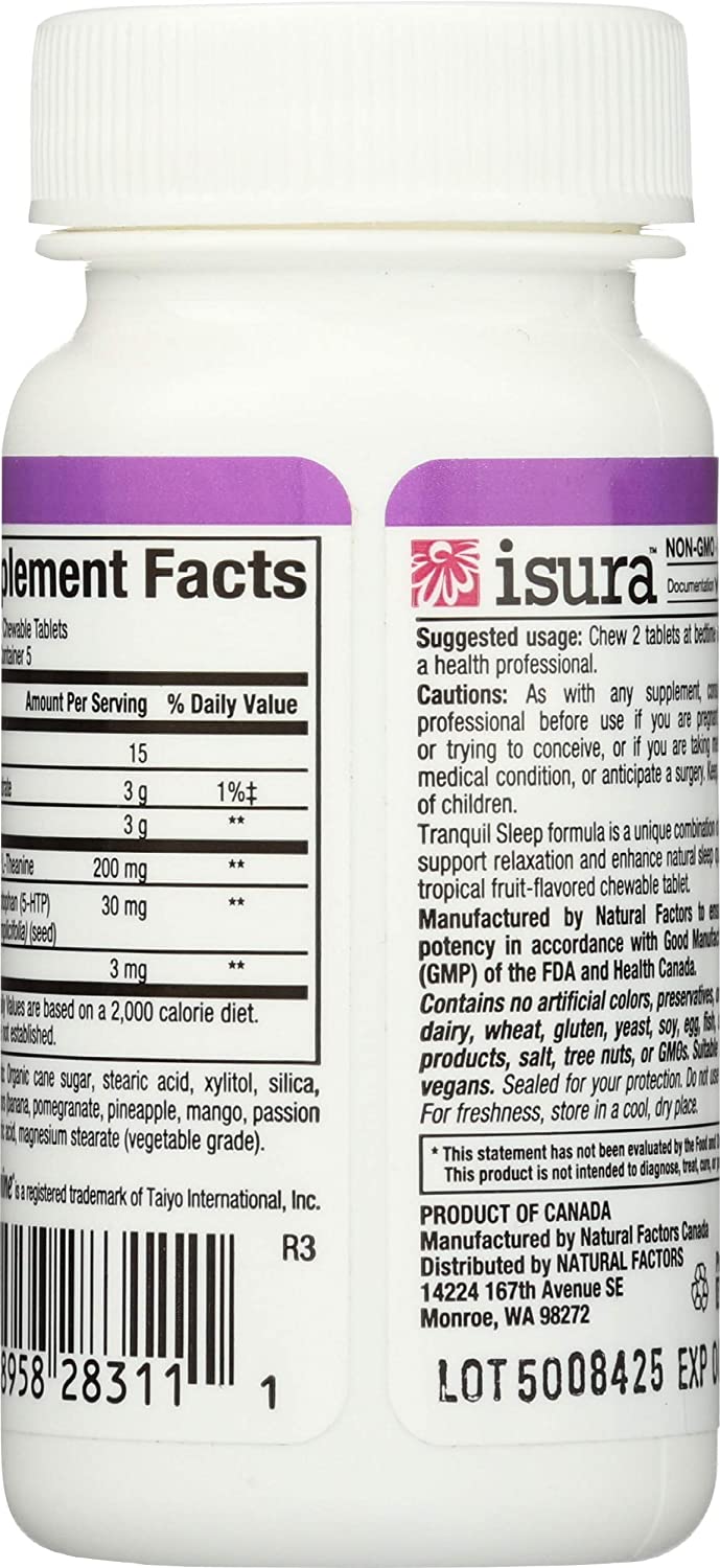 Natural Factors, Stress Relax Tranquil Sleep Chewable, 10 Tablets