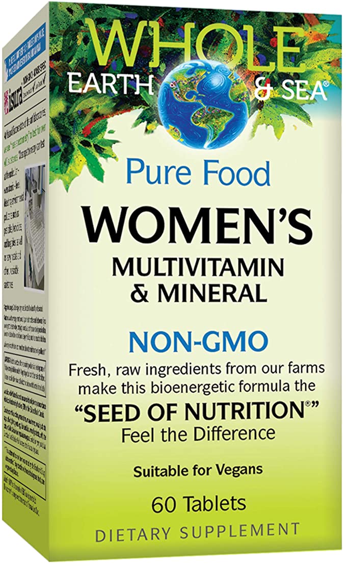 Whole Earth &amp; Sea from Natural Factors, Women&#39;s Multivitamin &amp; Mineral, Whole Food Supplement, Vegan, 60 tablets (30 servings)