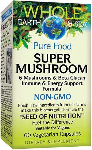 Natural Factors Whole Earth & Sea® Super Mushroom, 60 Vegetarian Capsules