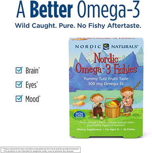 Nordic Naturals Omega-3 Fishies Tutti Frutti, 36 Gummies