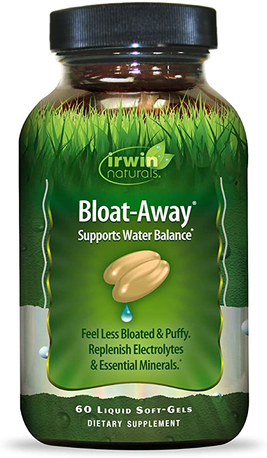 Irwin Naturals Bloat-Away - Water Balance Support - Replenish Electrolytes &amp; Essential Minerals - 60 Liquid Soft-Gels