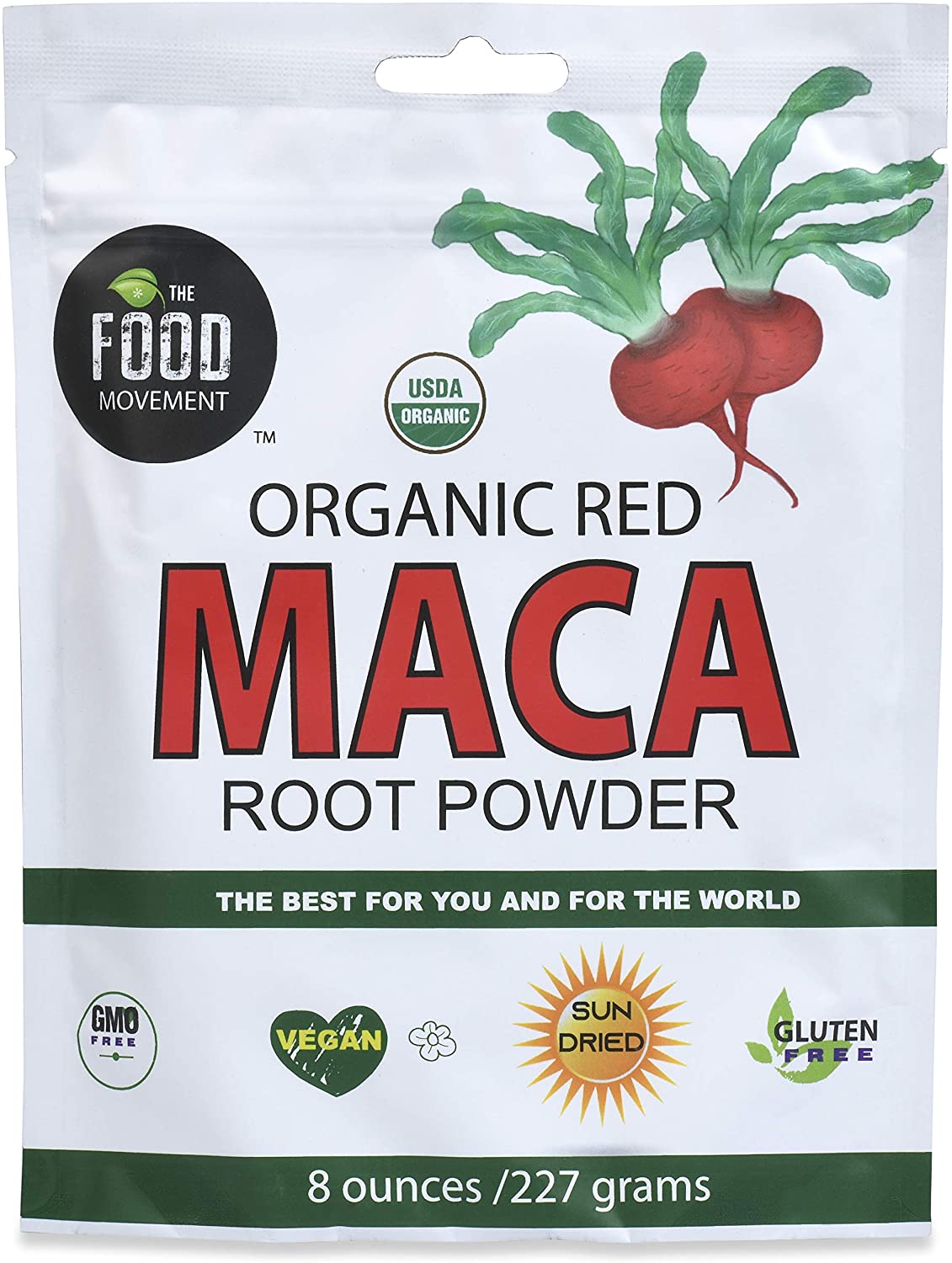 The Food Movement - Organic Red Maca Root Powder 8 oz