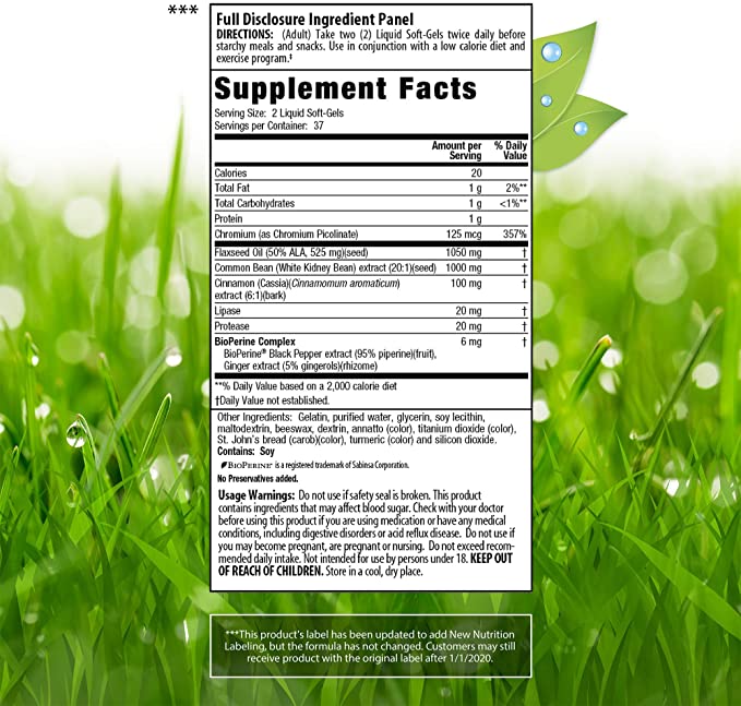 Irwin Naturals Maximum Strength 3-in-1 Carb Blocker®, 75 Liquid Softgels