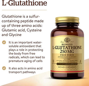 Solgar L-Glutathione, 250 mg, 60 Vegetable Capsules