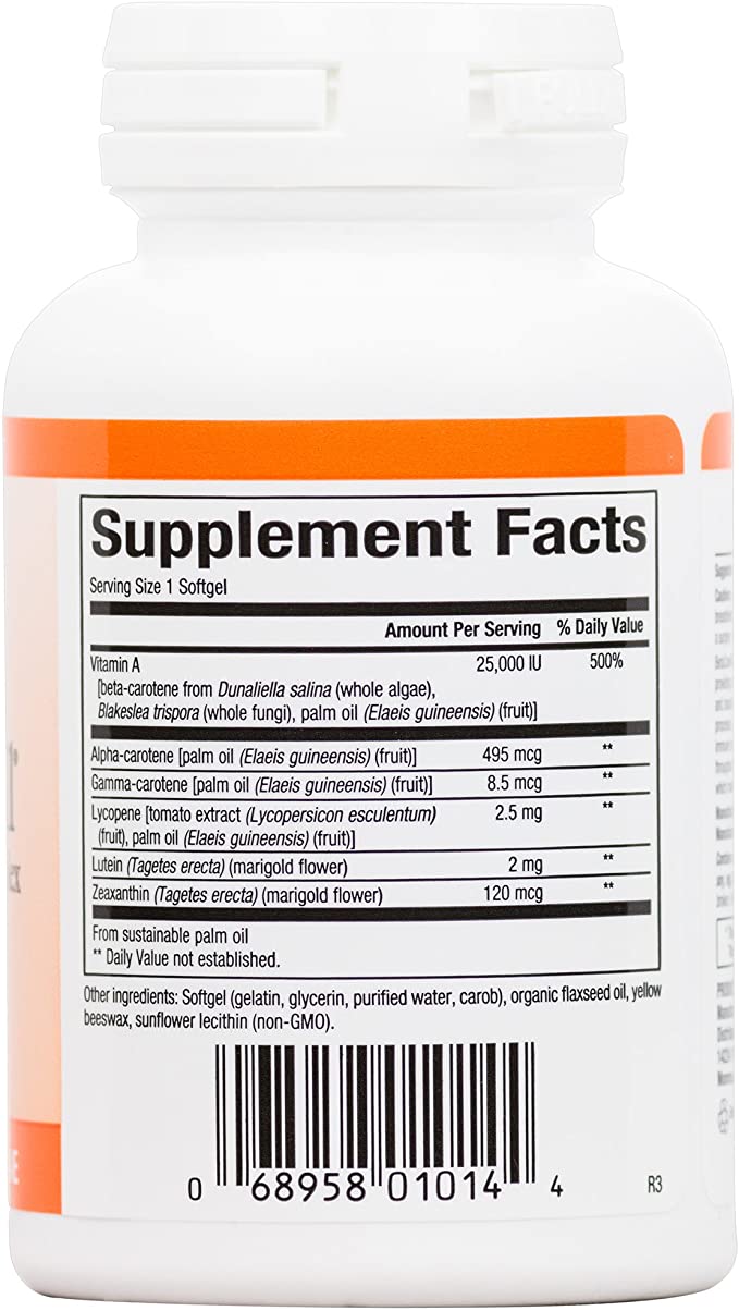 Natural Factors BetaCareAll® Mixed Carotenoid Complex, 15000 IU, 90 Softgels