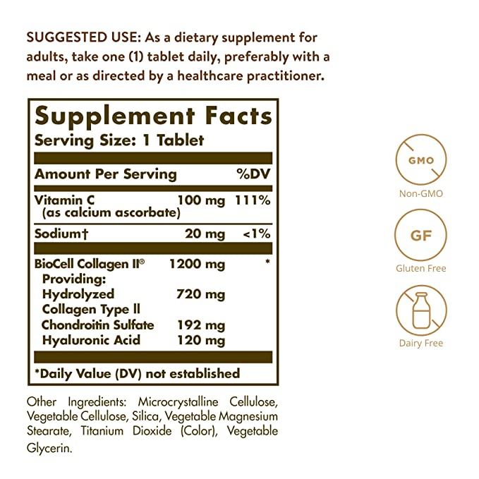 Solgar Hyaluronic Acid, 120 mg, 30 Tablets