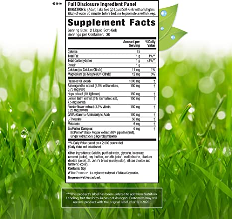 Irwin Naturals Power to Sleep PM - 60 Liquid Soft-Gels - with 6mg Melatonin, GABA, Ashwagandha, Valerian Root &amp; L-Theanine - 30 Servings