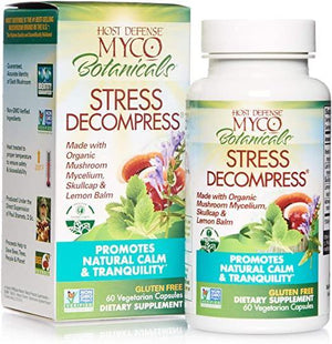 Host Defense, MycoBotanicals Stress Decompress, Promotes Natural Calm and Tranquility, Daily Mushrooms and Herb Supplement, Vegan, Organic, 60 Capsules (30 Servings) - Discount Nutrition Store
