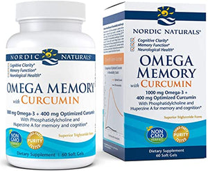 Nordic Naturals Omega Memory with Curcumin, 975 mg, 60 Softgels