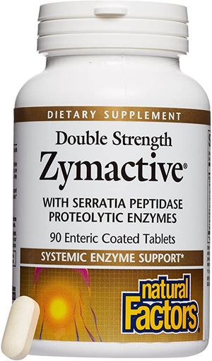Natural Factors, Zymactive Double Strength, Enzyme Support for Healthy Inflammatory Response in the Joints and Muscles, 90 tablets (45 servings)
