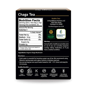Buddha Teas Chaga Mushroom 18 Tea Bags