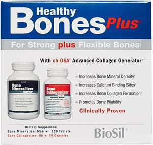 BioSil by Natural Factors, Healthy Bones Plus, Supports Bone Mineral Density and Collagen Formation, Dietary Supplement Kit, 20 Servings - Discount Nutrition Store