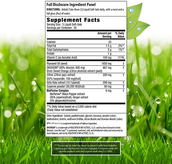 Irwin Naturals Love My Legs 60ct