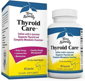 Terry Naturally Thyroid Care - Iodine + L-Tyrosine- Thyroid Support Supplement, Promotes Energy, Metabolism & Lustrous Hair - Non-GMO, Gluten-Free, Kosher - Discount Nutrition Store