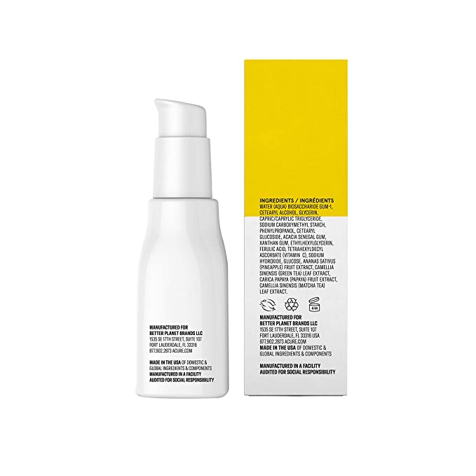 ACURE Face Brightening Vitamin C &amp; Ferulic Acid Serum - Day &amp; Night Oil Free Glowing Facial Serum - Vitamin C, Ferulic Acid &amp; Pineapple Extract For Natural Brighter Look - for All Skin Types 1 fl oz