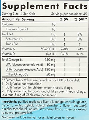 Nordic Naturals Children's™ DHA Strawberry, 250 mg, 180 Softgels