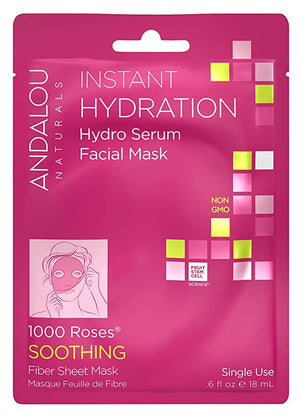 Andalou Naturals 1000 Roses® Hydro Serum Facial Sheet Mask, 0.6 fl oz