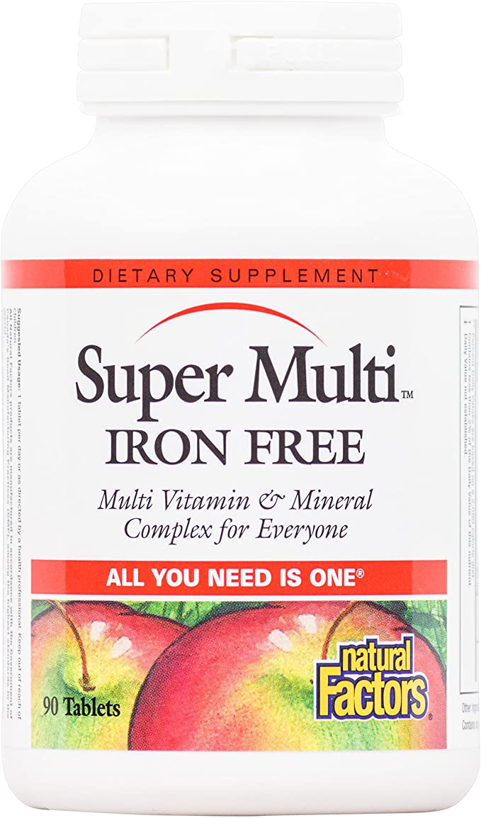 Natural Factors Super Multi Iron Free, 90 Tablets