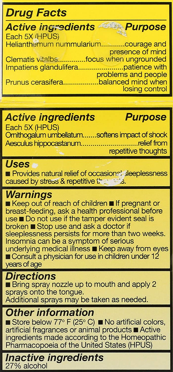 Bach RESCUE SLEEP Spray 7mL, Natural Sleep & Stress Relief Aid, Homeopathic Flower Essence, Vegan, Free of Melatonin, Sugar, and Gluten, Non-Narcotic, Non-Habit Forming