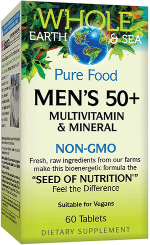 Natural Factors Whole Earth & Sea® Men's 50 plus Multivitamin & Mineral, 60 Tablets