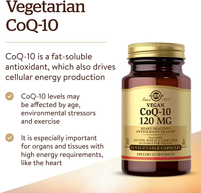 Solgar Vegetarian CoQ-10 Vegetable Capsules, 120 mg, 30 Count
