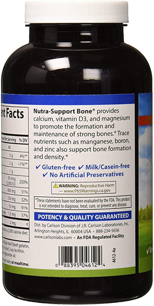 Carlson Nutra•Support® Bone Dietary Supplement, 180 Softgels