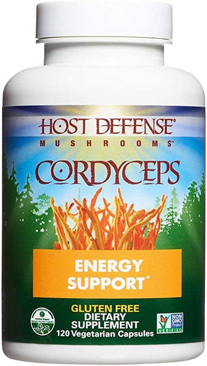 Host Defense, Cordyceps Capsules, Energy and Stamina Support, Daily Dietary Supplement, USDA Organic, 120 Vegetarian Capsules (60 Servings) - Discount Nutrition Store