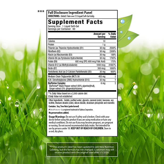 Irwin Naturals Mega B-Complex® with &quot;Quick Energy&quot; MCT&#39;s, 60 Liquid Softgels