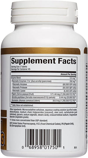 Natural Factors, Zymactive Double Strength, Enzyme Support for Healthy Inflammatory Response in the Joints and Muscles, 90 tablets (45 servings)