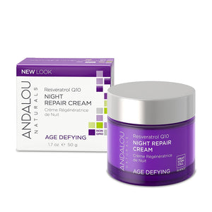 Andalou Naturals Age Defying Resveratrol Q10 Night Repair Cream, 1.7 fl oz