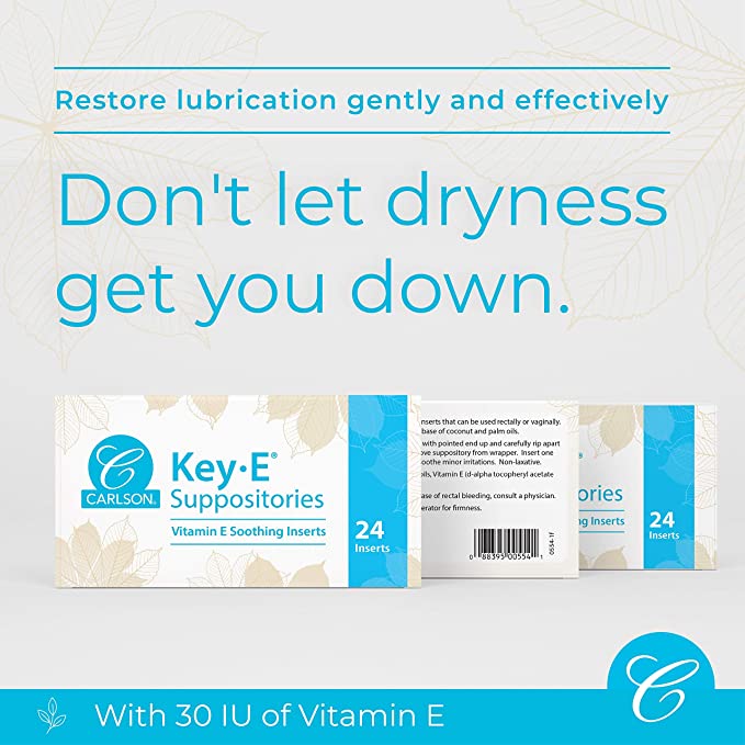 Carlson Key-E® Natural Vitamin E Suppositories, 24 Suppositories