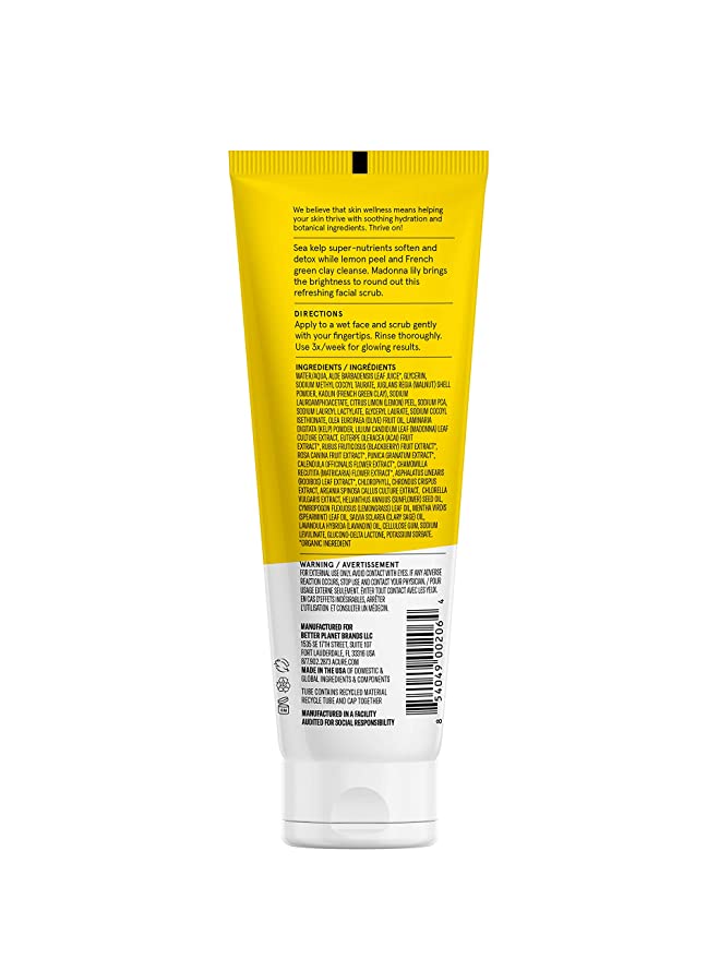 Acure Brightening Facial Scrub, 4 fl oz