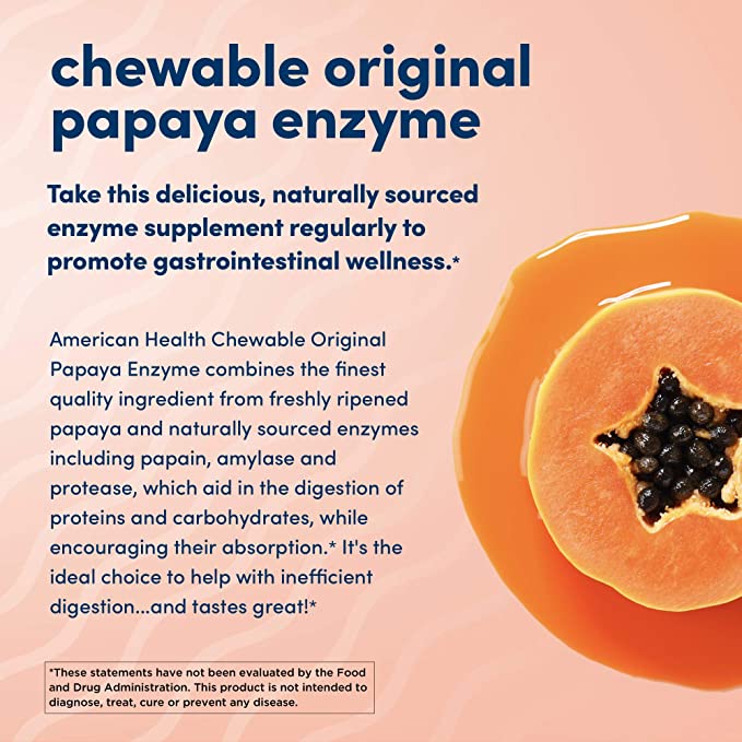American Health Original Papaya Enzyme, 250 Tablets