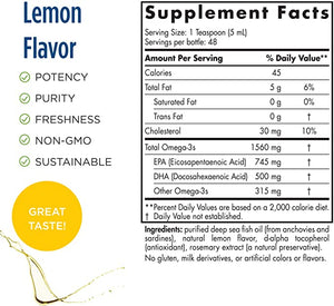 Nordic Naturals Omega-3 Lemon, 1560 mg, 8 fl oz