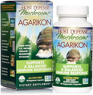 Host Defense, Agarikon Capsules, Full Spectrum of Constituents, Mushroom Supplement, Vegan, Organic, 60 Capsules (60 Servings) - Discount Nutrition Store