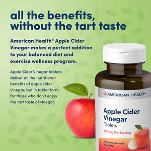 American Health Apple Cider Vinegar Tablets, 200 Tablets