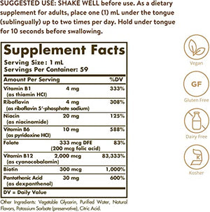 Solgar Liquid B-12 with B-Complex Sublingual, 2000 mcg, 2 fl oz