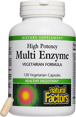 Natural Factors Multi Enzyme High Potency, 120 Vegetarian Capsules